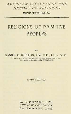 [Gutenberg 61220] • Religions of Primitive Peoples